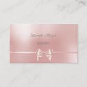 Eleganter Chic Glamour Pink Ribbon Bow Visitenkarte (Vorderseite)