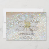 Eleganter Chic, Glitzer, Daisy Wedding Save the da Date (Vorderseite)