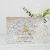 Eleganter Chic, Glitzer, Daisy Wedding Save the da Date (Stehend Vorderseite)