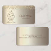 Eleganter Chic Glitzer Gold Cupcake, Süßigkeiten,  Visitenkarte (Vorne/Hinten)