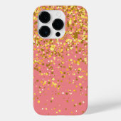 Eleganter Chic Glitzer Gold Pink Case-Mate iPhone Hülle (Rückseite)