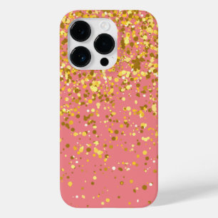 Eleganter Chic Glitzer Gold Pink Case-Mate iPhone 14 Pro Hülle
