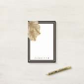 Eleganter Chic Gold Black Personalisiert Post-it Klebezettel (Auf Schreibtisch)
