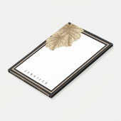 Eleganter Chic Gold Black Personalisiert Post-it Klebezettel (angewinkelt)