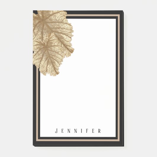 Eleganter Chic Gold Black Personalisiert Post-it Klebezettel (Vorderseite)