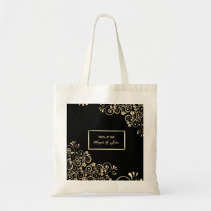 Eleganter Chic Gold Blumen, Rahmen Tragetasche