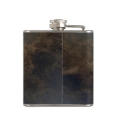 Eleganter Chic Gold Elephant Floral, Leder Look Flachmann (Rückseite)