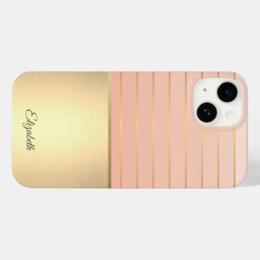 Eleganter Chic Gold gestreift Case-Mate iPhone Hülle (Rückseite (Horizontal))