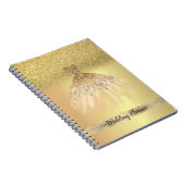 Eleganter Chic Gold Glitzer Bokeh, Kleid, Spitze Notizblock (Rechte Seite)