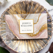 Eleganter Chic Gold Glitzer Marble Moderne Visitenkarte