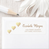 Eleganter Chic, Gold Hearts, White Address Label (Insitu)