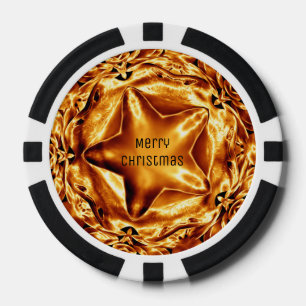 Eleganter Chic Gold Kupfer Weihnachtsstern Poker C Pokerchips
