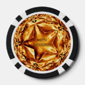 Eleganter Chic Gold Kupfer Weihnachtsstern Poker C Pokerchips (Rückseite)