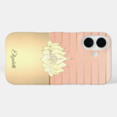 Eleganter Chic Gold Lotus gestreift Case-Mate iPhone Hülle (Rückseite (Horizontal))