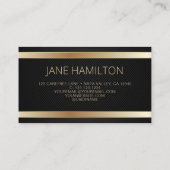 Eleganter Chic Gold Minimalistisch Black Visitenkarte (Rückseite)
