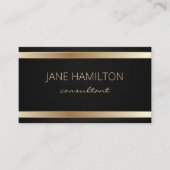 Eleganter Chic Gold Minimalistisch Black Visitenkarte (Vorderseite)