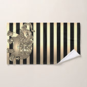 Eleganter Chic Gold Stripes Elephant Badhandtuch Set (Handtuch)