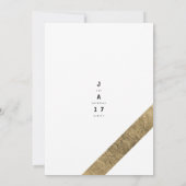 Eleganter Chic Gold White Modern Stripe Glam Weddi Einladung (Rückseite)