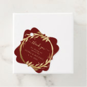 Eleganter Chic Golden Foliage Burgundy Wedding Geschenkanhänger (Beispiel)