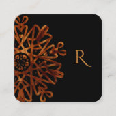 Eleganter Chic Golden Ornamental Mit Monogramm Quadratische Visitenkarte (Vorderseite)