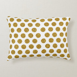 Eleganter Chic-Goldpolka-Punkt-Glitzer-Foto-Druck Zierkissen