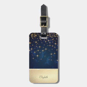 Eleganter Chic Goldsterne Marineblau Gepäckanhänger