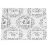 Eleganter Chic Gray und Weiß Gravur Große Geschenktüte (Rückseite)