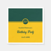 Eleganter Chic Green und Gold Trendy 20. Geburtsta Serviette (Vorderseite)