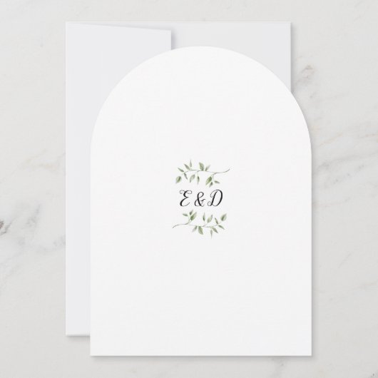 Eleganter Chic Greenery Floral Monogram Wedding Ar Einladung (Rückseite)