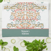 Eleganter Chic Hübsch Floral Individuelle Name Sti Geschirrtuch (Gefaltet)