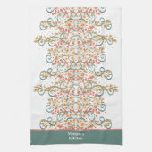 Eleganter Chic Hübsch Floral Individuelle Name Sti Geschirrtuch (Vertikal)