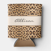 Eleganter Chic Leopard Print Personalisiert Dosenkühler (Vorderseite)