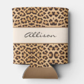 Eleganter Chic Leopard Print Personalisiert Dosenkühler (Rückseite)