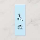 Eleganter Chic Light Blue Scissors Haar Stylist Mini Visitenkarte (Vorderseite)