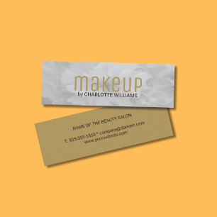 Eleganter Chic Light Gray Floral Makeup Artist Mini Visitenkarte