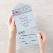 Eleganter Chic Lila Verzierter Glitzer Feierliche  All In One Einladung (Abreißen)