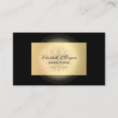 Eleganter Chic Lotus Beruflich, Imitate Gold, Schw Visitenkarte (Vorderseite)