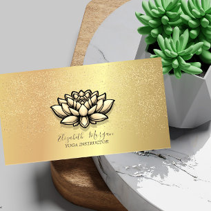 Eleganter Chic Lotus Gold Konfetti Visitenkarte