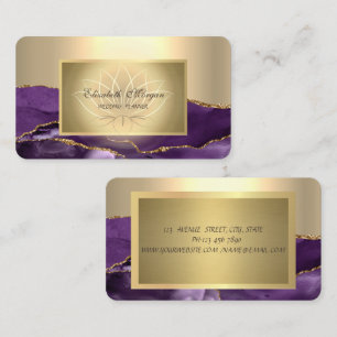Eleganter Chic Lotus Professional, Gold Violetter Visitenkarte