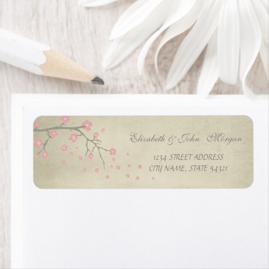 Eleganter Chic Luxury - Cherry Tree Address Label (Insitu)