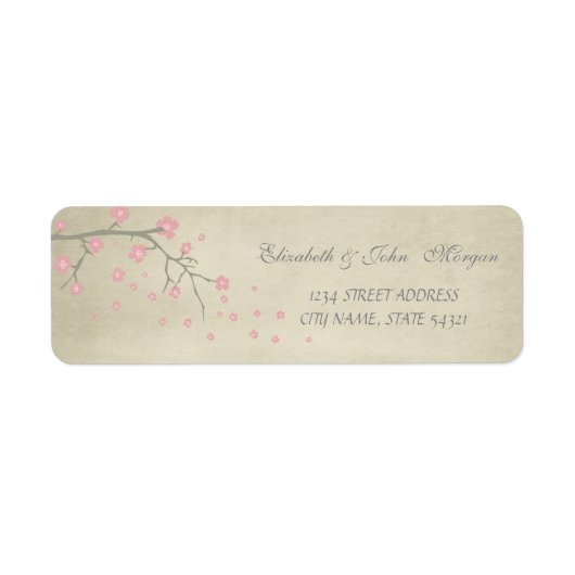 Eleganter Chic Luxury - Cherry Tree Address Label (Vorne)