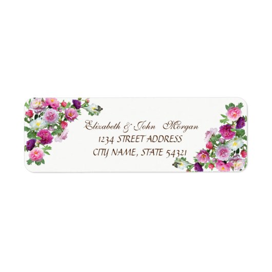 Eleganter Chic Luxus - Rose Adressetikett (Vorne)