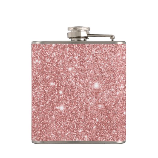 Eleganter Chic-LuxusImitat-Glitzer-Rosen-Gold Flachmann (Rückseite)