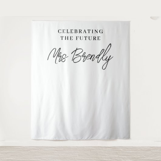 Eleganter Chic Minimalistisch Brautparty Hintergru Wandteppich (Vorderseite)