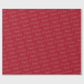 Eleganter Chic Minimalistisch Happy Holidays | Rot Geschenkpapier (Flach)