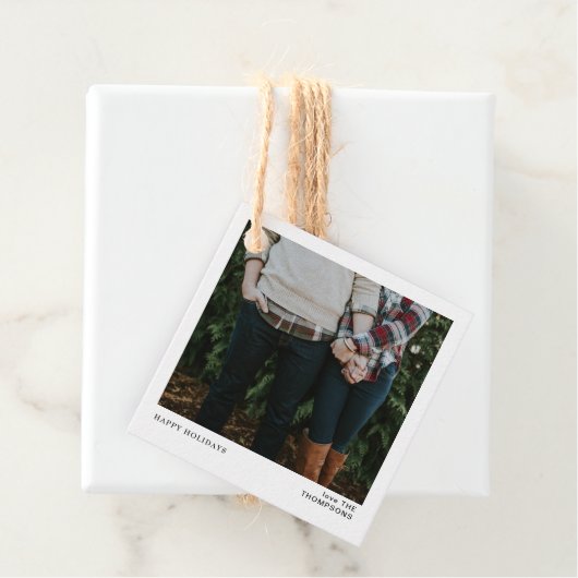 Eleganter Chic Minimalistischer Single Foto Weihna Geschenkanhänger (Beispiel)