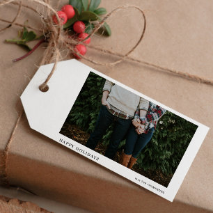 Eleganter Chic Minimalistischer Single Foto Weihna Geschenkanhänger