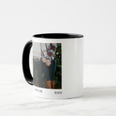 Eleganter Chic Minimalistischer Single Foto Weihna Tasse (Vorderseite Links)
