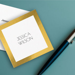 Eleganter Chic mit Goldfolie-Visitenkarte Quadratische Visitenkarte