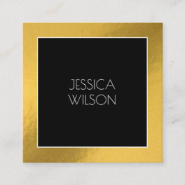 Eleganter Chic mit schwarzer Goldrahmen-Visitenkar Quadratische Visitenkarte